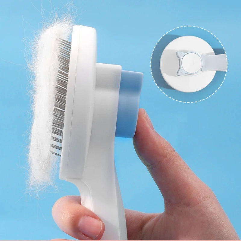 Self Cleaning Brush for Dogs and Cats - Removes Undercoat, Tangled Hair & Massages Skin