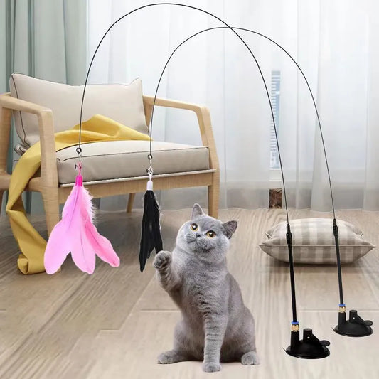 Cats Feather Toys - Interactive Toy Kitten Toys with Suction Cup